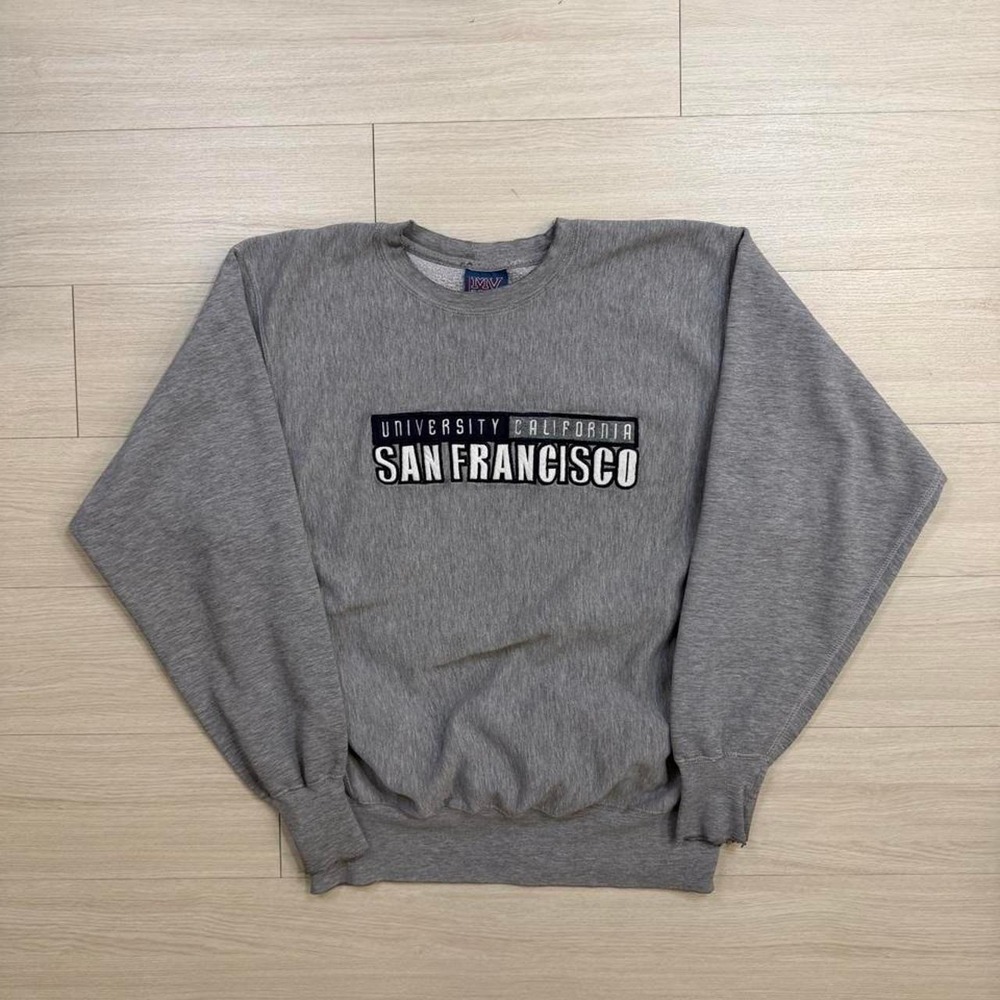Y2K University Of California San Francisco Grey Crewneck Mens Size Medium